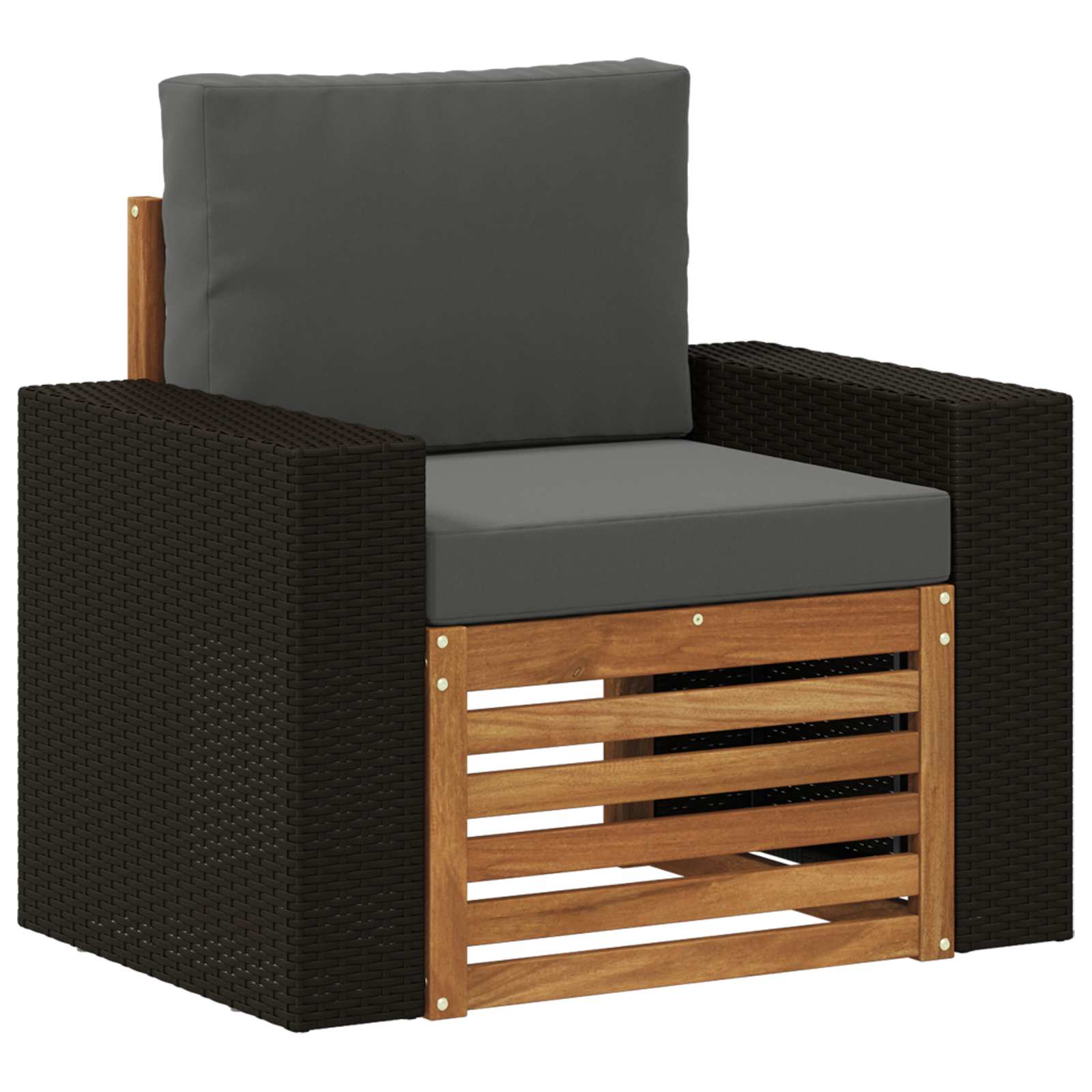 Outdoor Mittelsofa Massivholz Akazie Natur