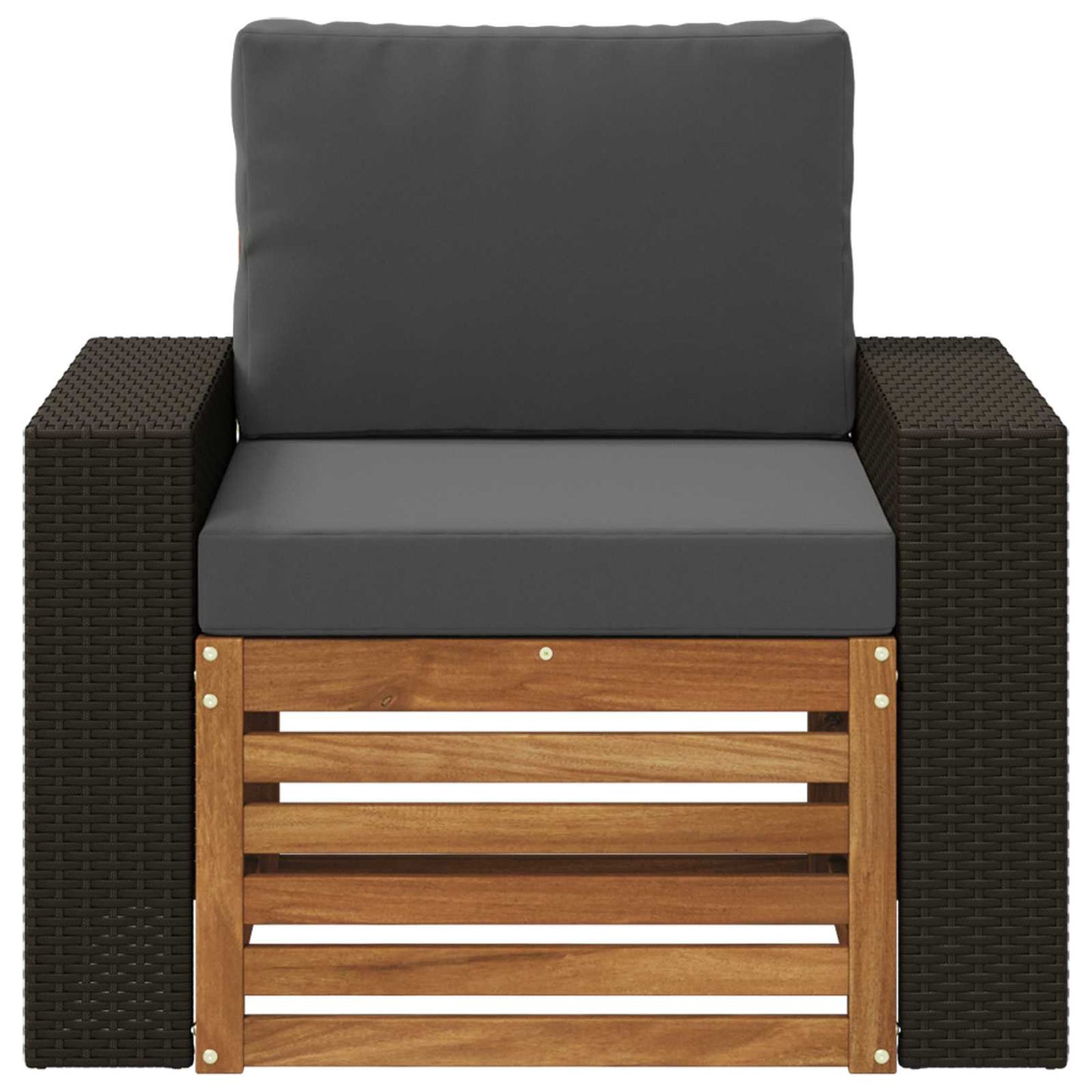Outdoor Mittelsofa Massivholz Akazie Natur
