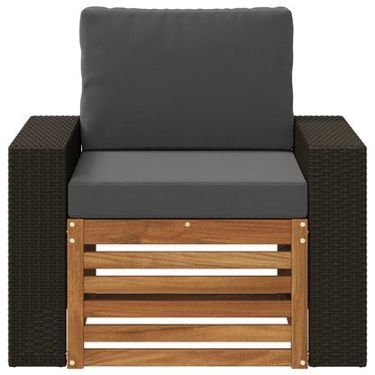 Outdoor Mittelsofa Massivholz Akazie Natur