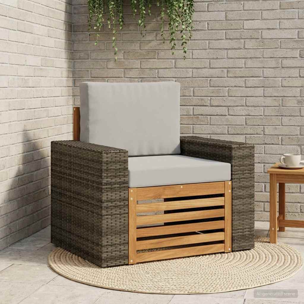 Outdoor Mittelsofa Massivholz Akazie Natur