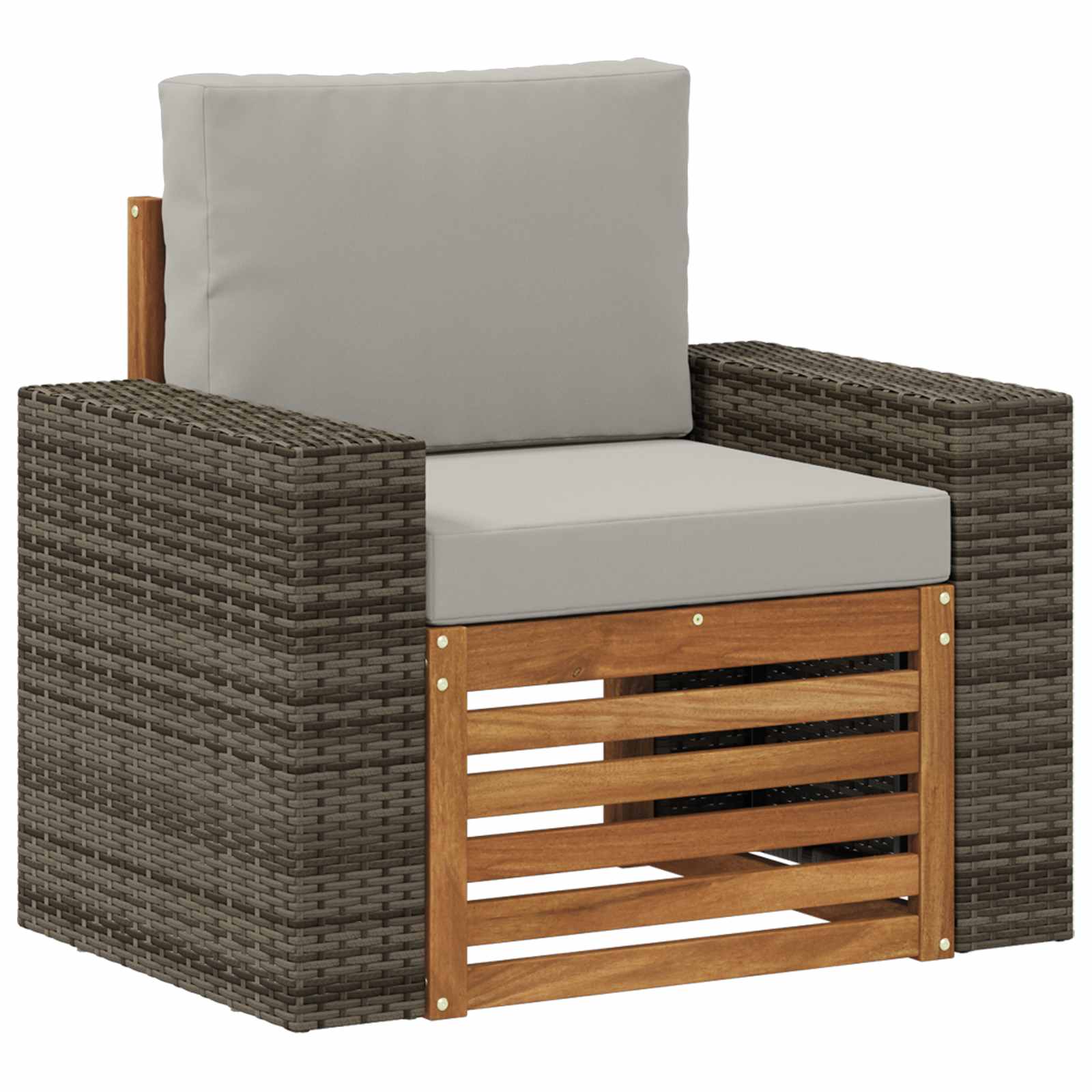 Outdoor Mittelsofa Massivholz Akazie Natur