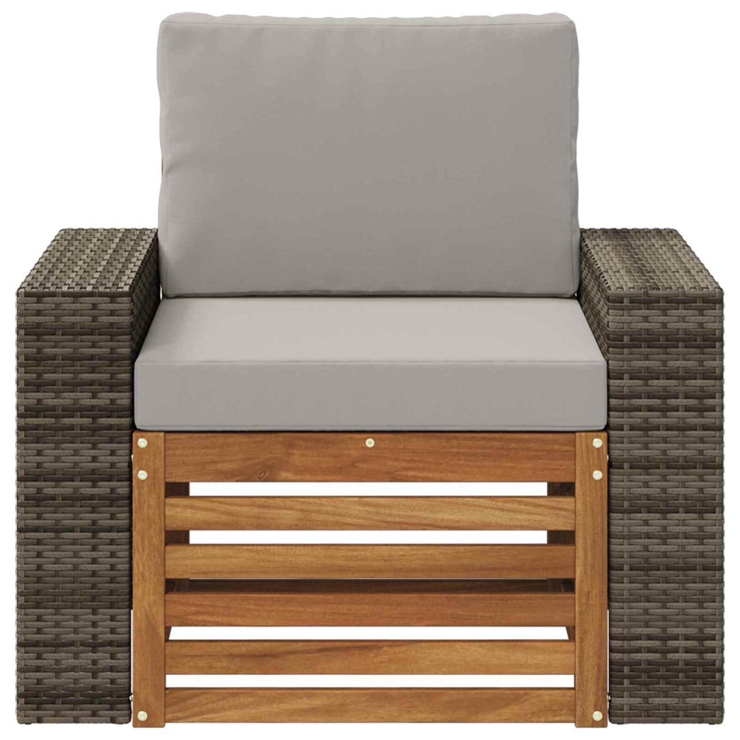 Outdoor Mittelsofa Massivholz Akazie Natur