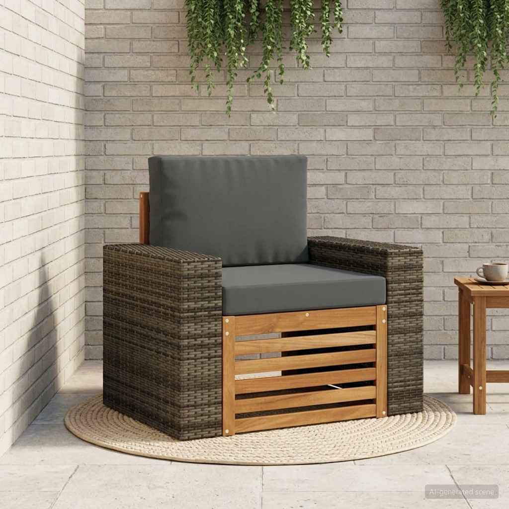 Outdoor Mittelsofa Massivholz Akazie Natur