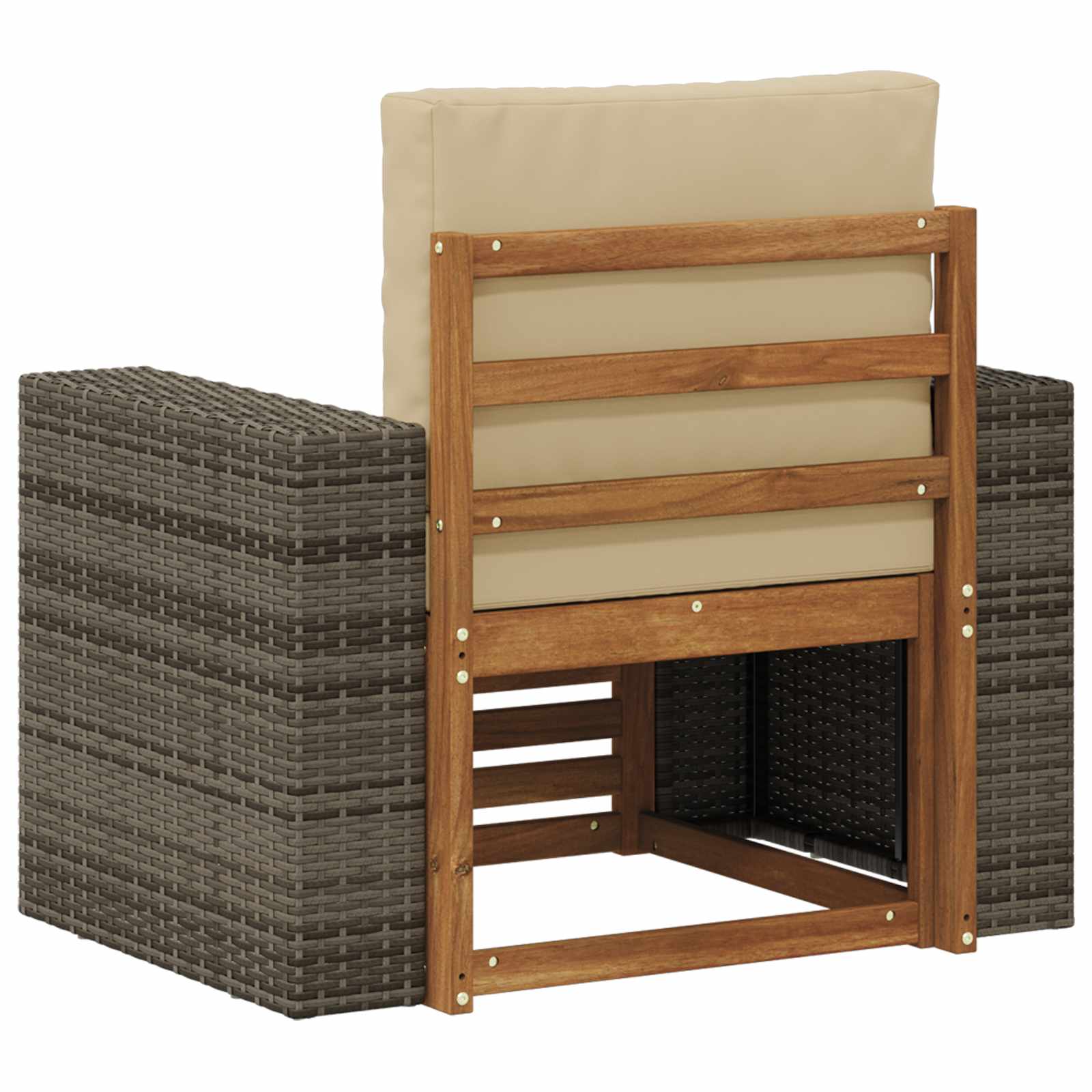 Outdoor Mittelsofa Massivholz Akazie Natur