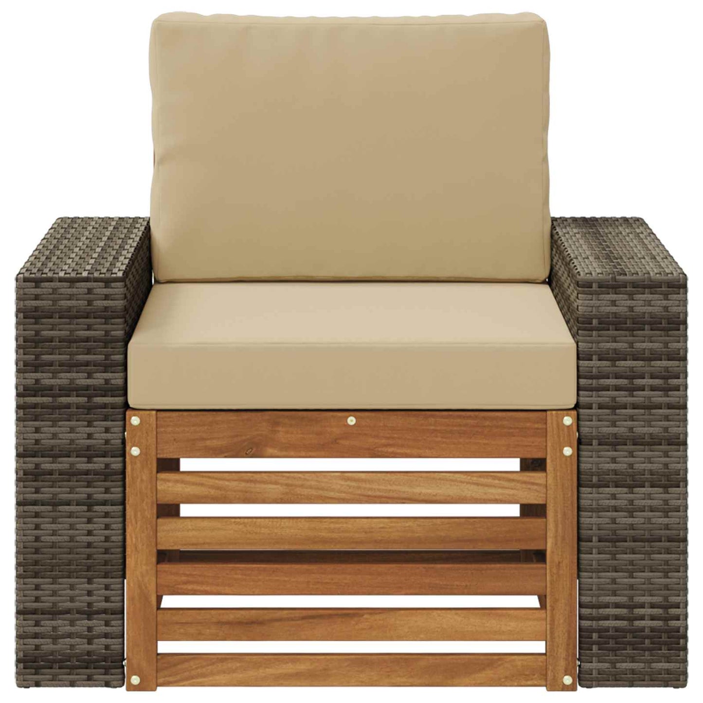 Outdoor Mittelsofa Massivholz Akazie Natur