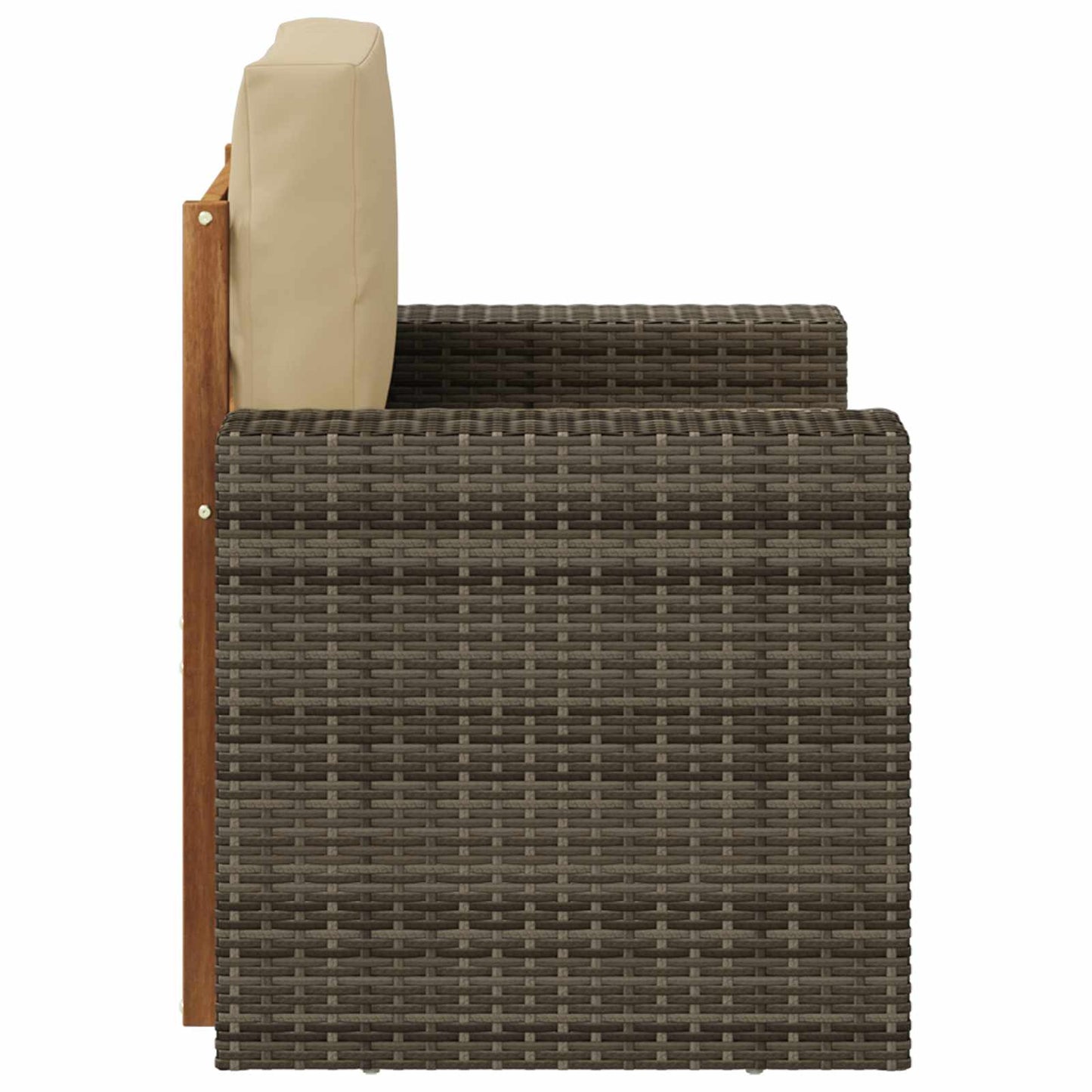 Outdoor Mittelsofa Massivholz Akazie Natur