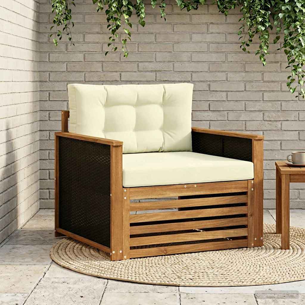Outdoor Mittelsofa Massivholz Akazie Natur