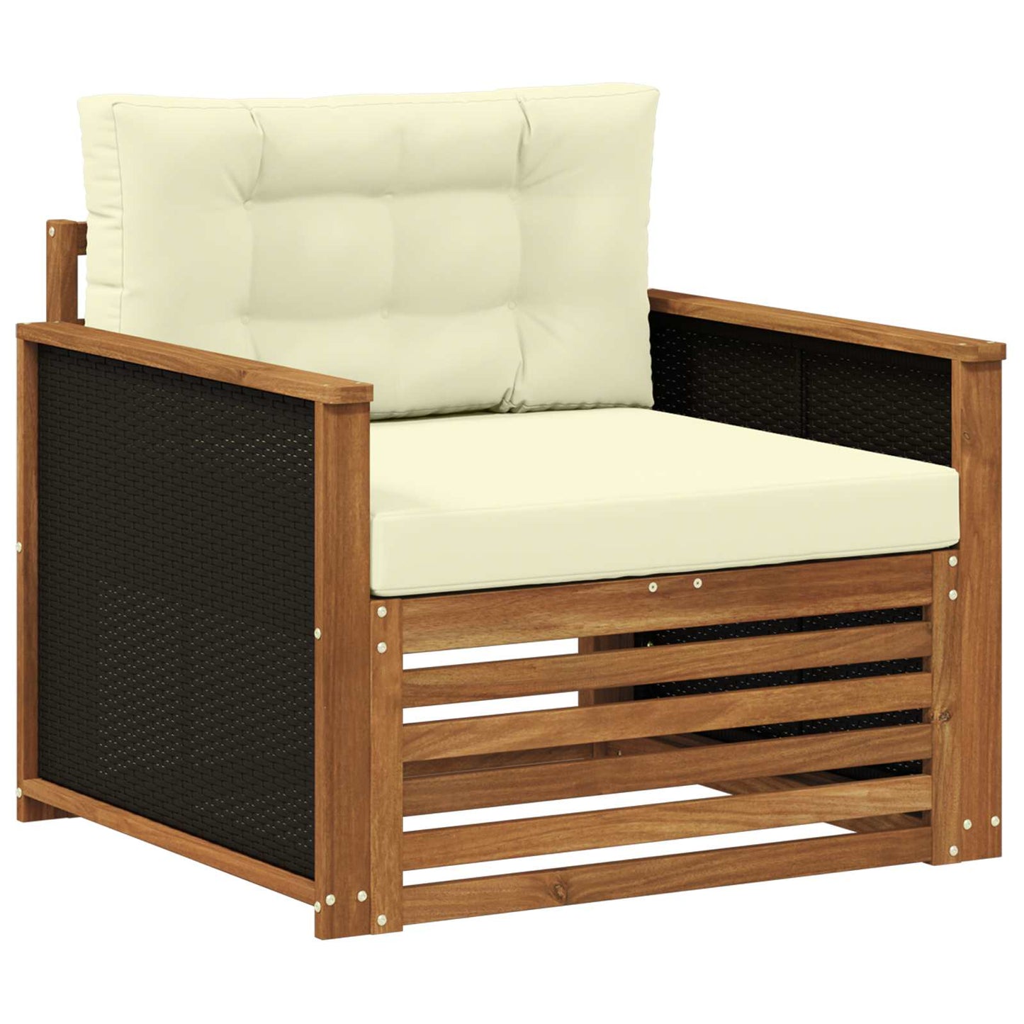 Outdoor Mittelsofa Massivholz Akazie Natur