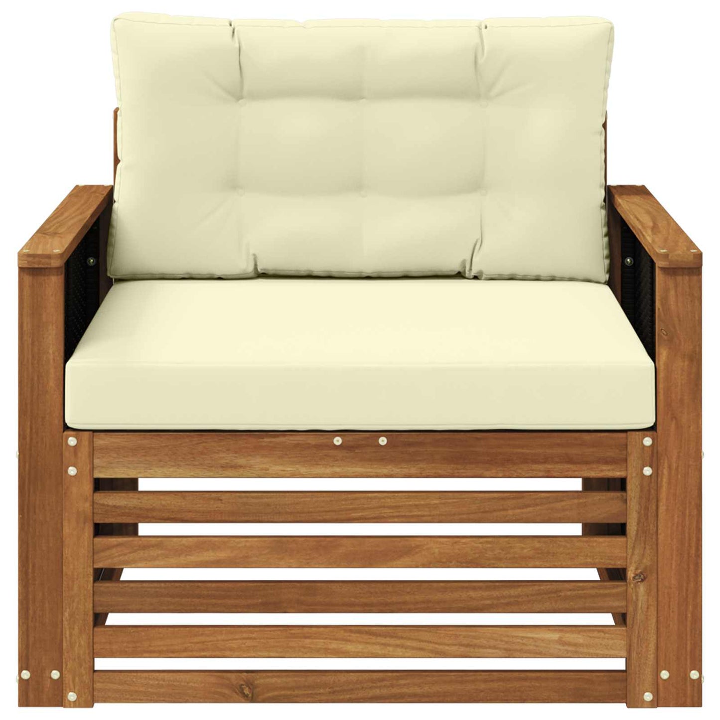 Outdoor Mittelsofa Massivholz Akazie Natur