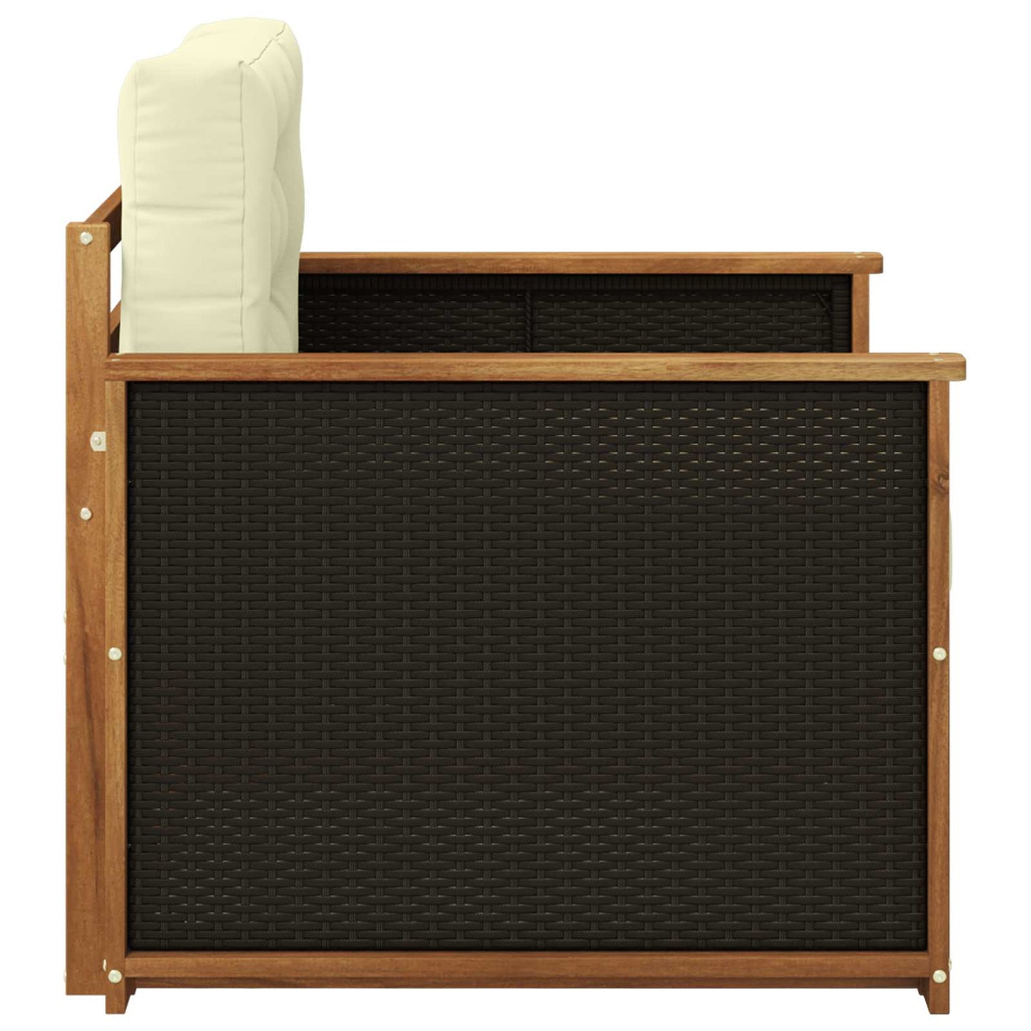 Outdoor Mittelsofa Massivholz Akazie Natur