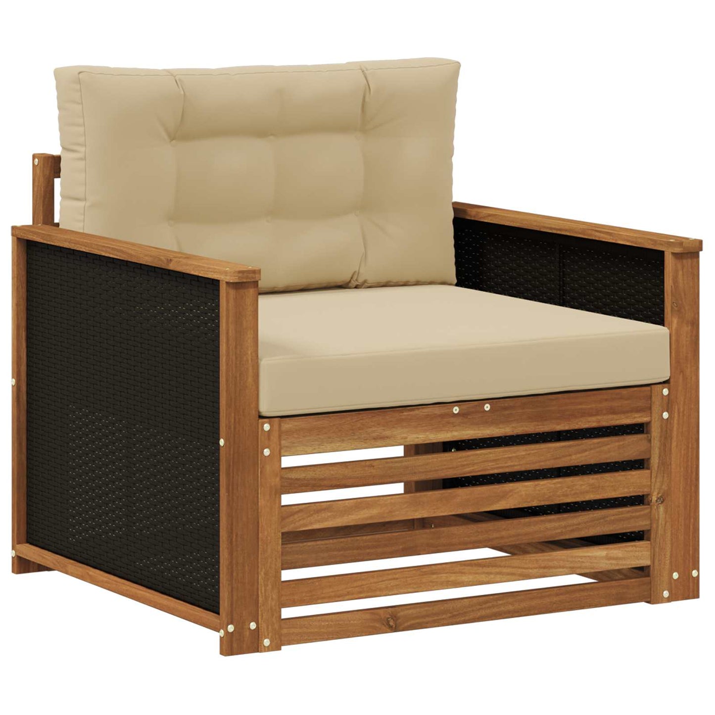 Outdoor Mittelsofa Massivholz Akazie Natur