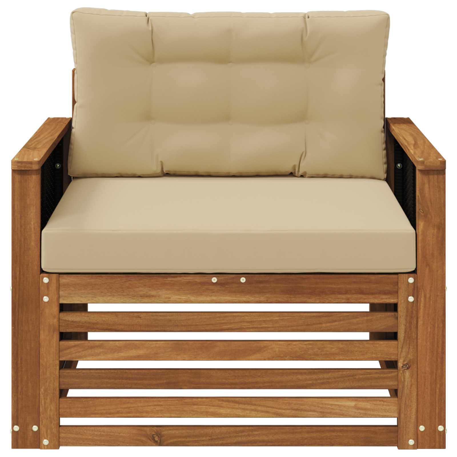 Outdoor Mittelsofa Massivholz Akazie Natur