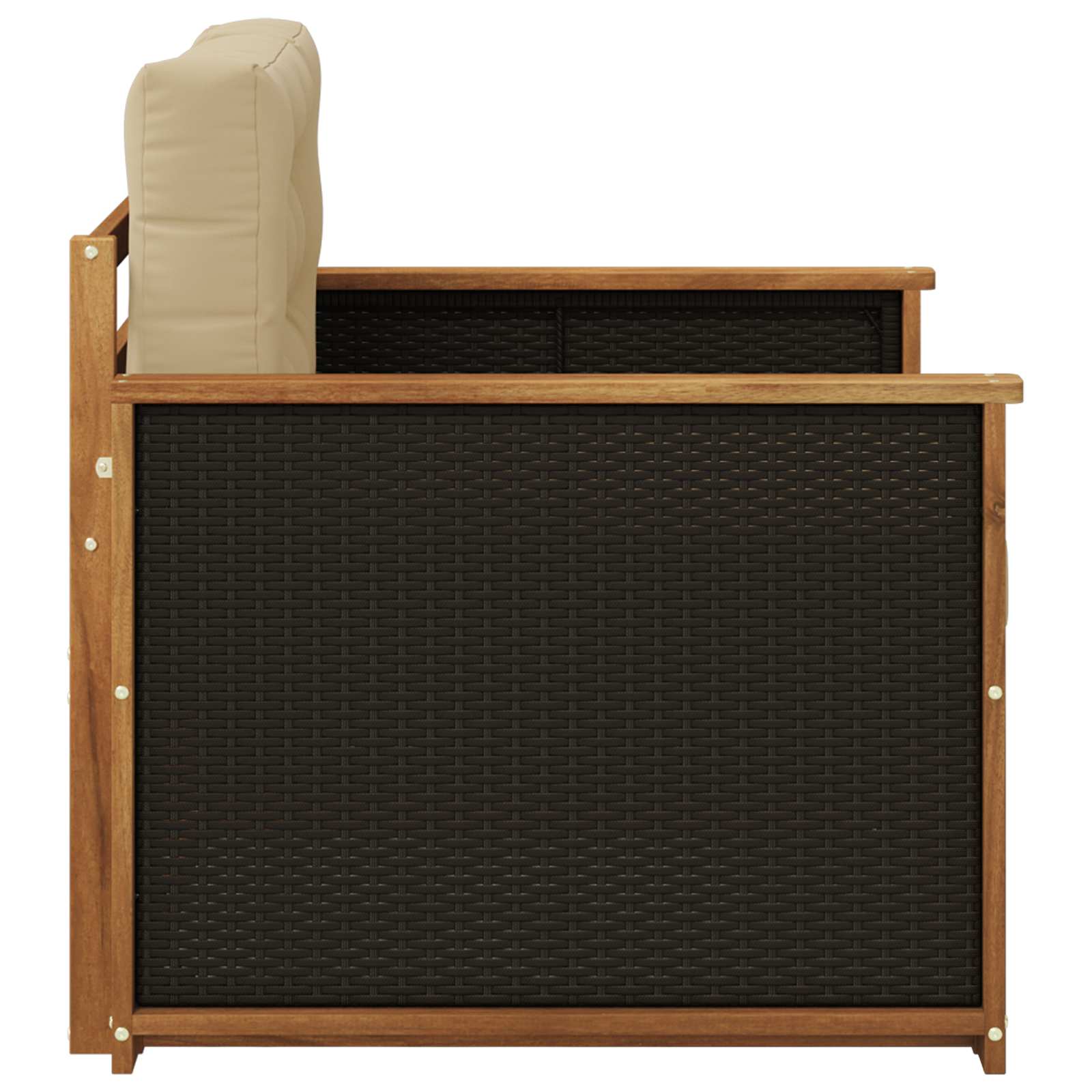 Outdoor Mittelsofa Massivholz Akazie Natur