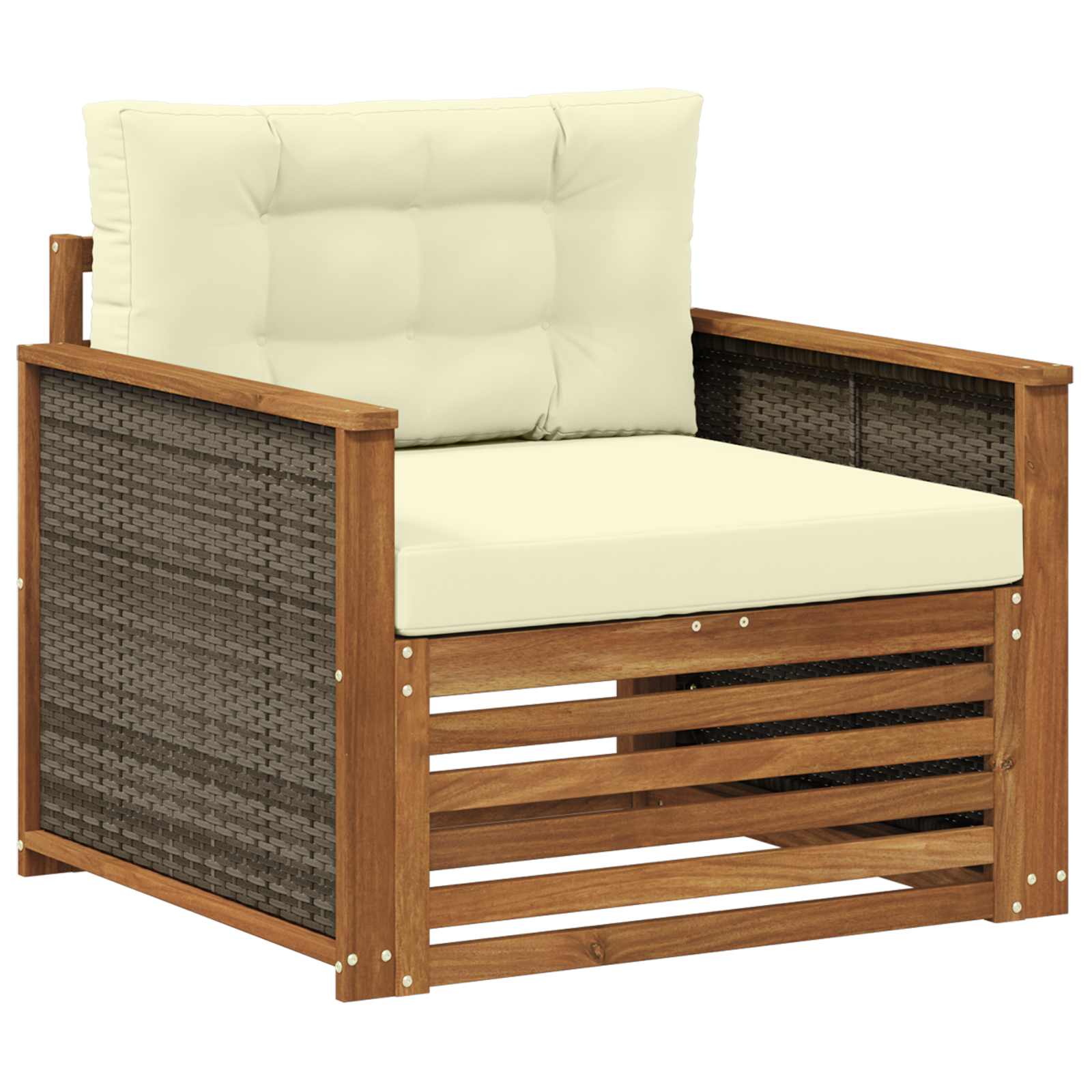 Outdoor Mittelsofa Massivholz Akazie Natur