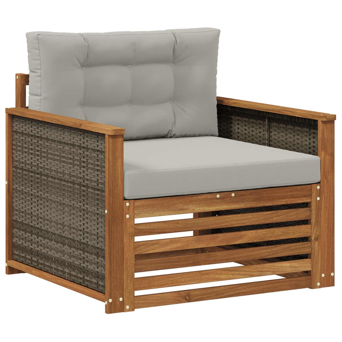 Outdoor Mittelsofa Massivholz Akazie Natur