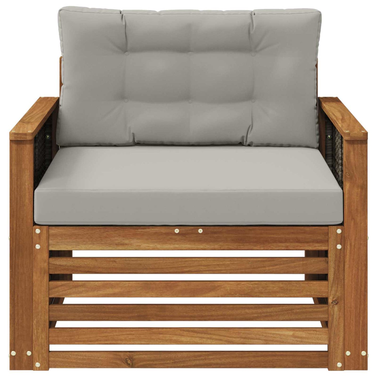 Outdoor Mittelsofa Massivholz Akazie Natur