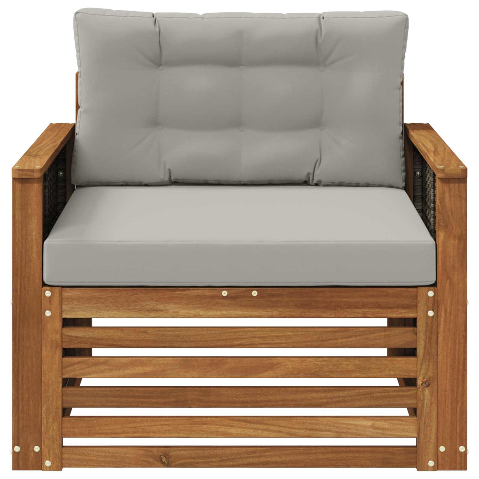 Outdoor Mittelsofa Massivholz Akazie Natur