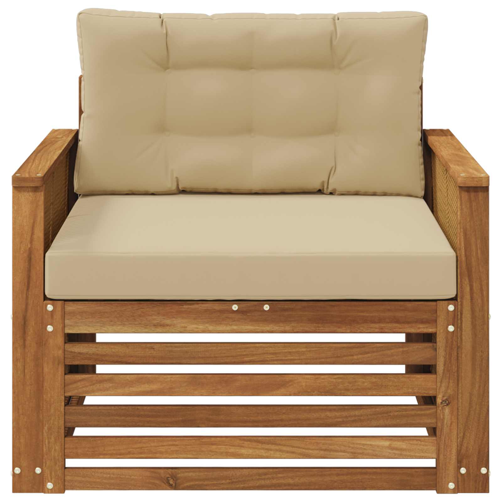 Outdoor Mittelsofa Massivholz Akazie Natur
