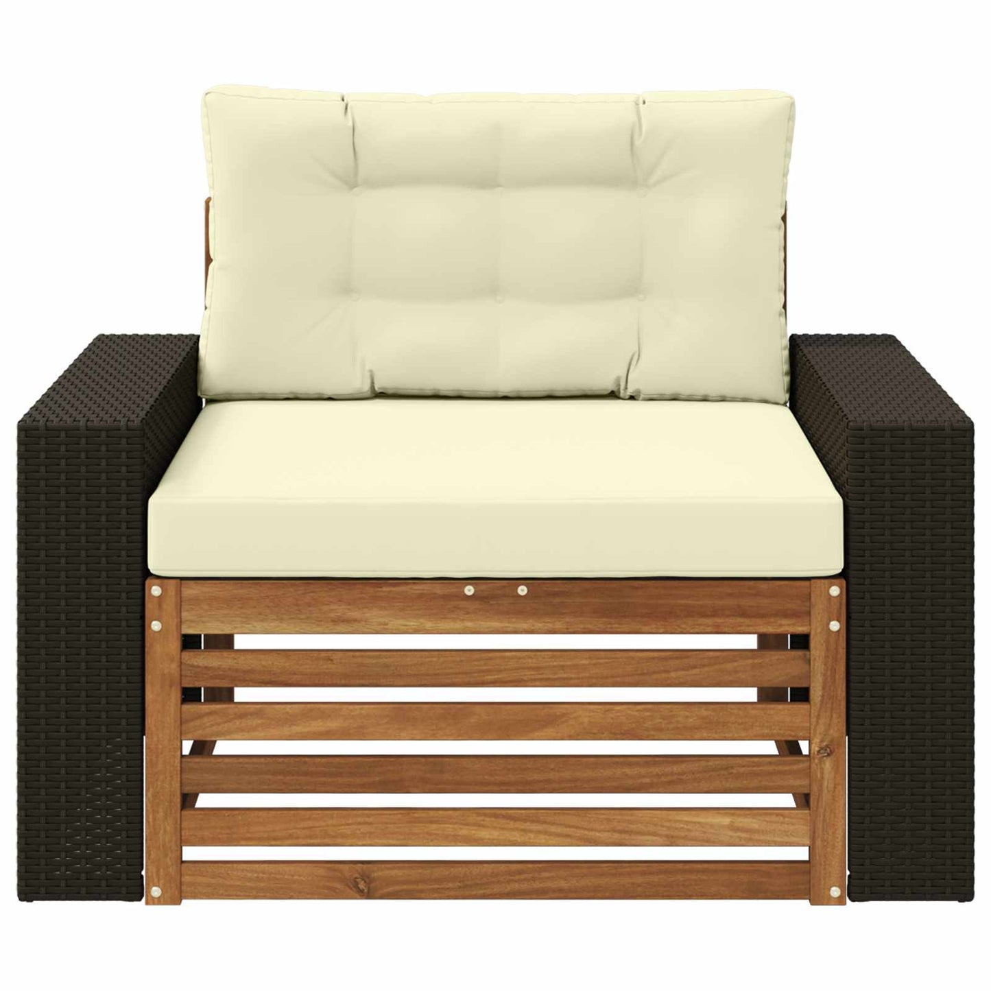 Outdoor Mittelsofa Massivholz Akazie Natur