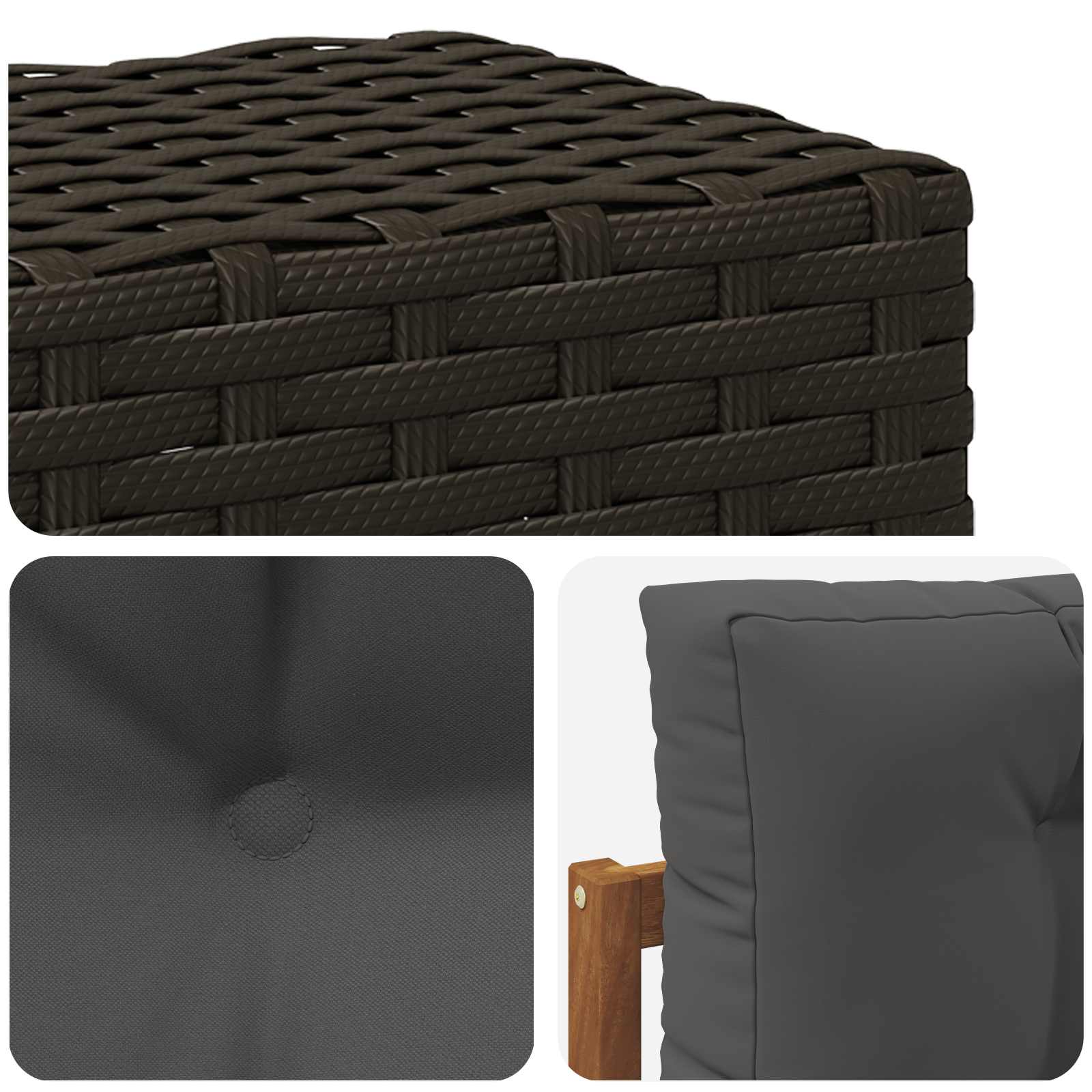 Outdoor Mittelsofa Massivholz Akazie Natur