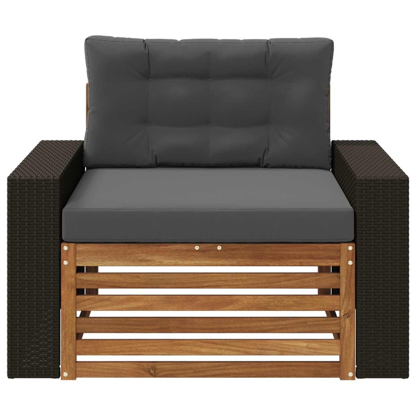 Outdoor Mittelsofa Massivholz Akazie Natur