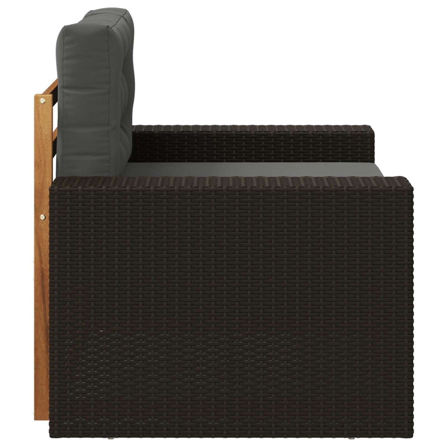 Outdoor Mittelsofa Massivholz Akazie Natur