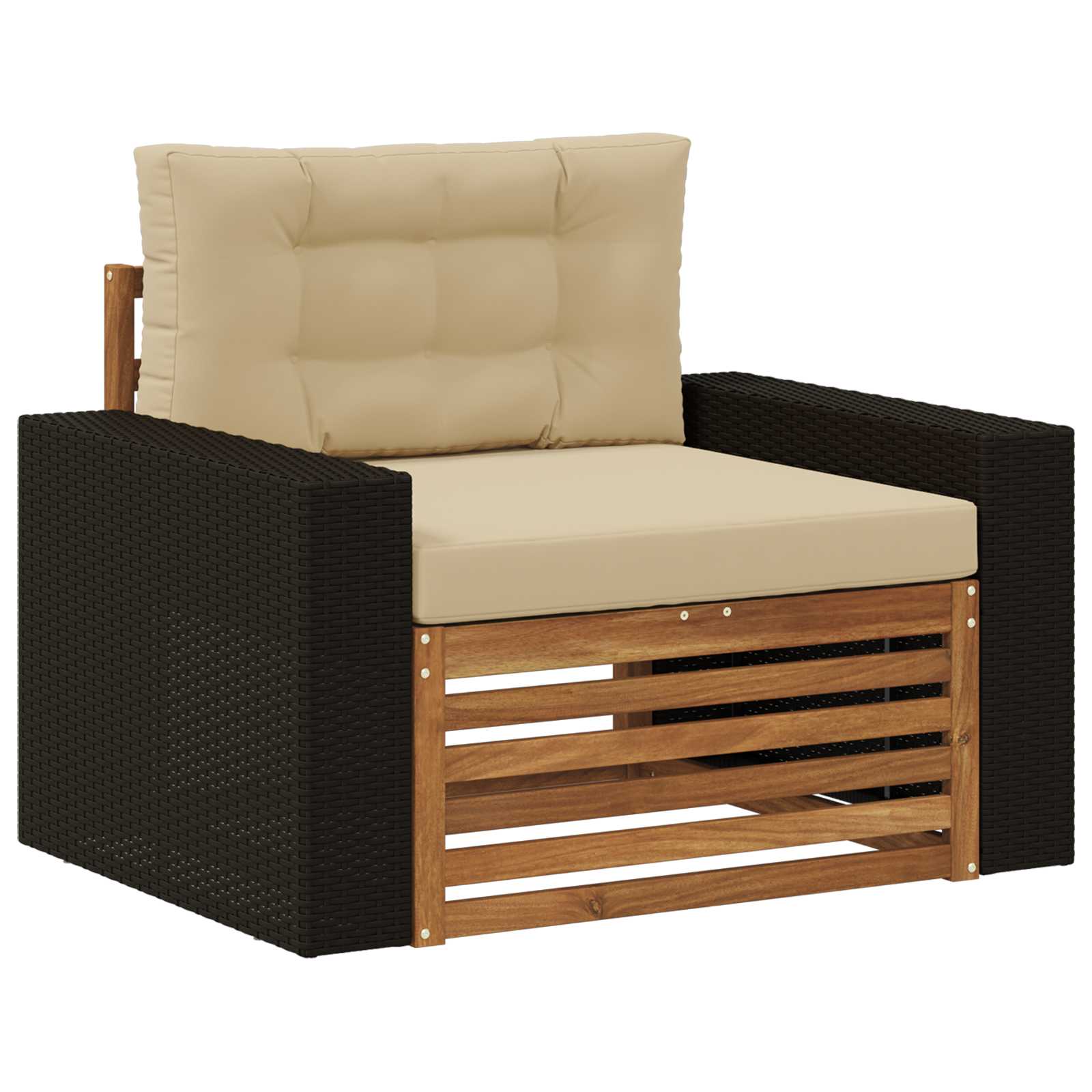 Outdoor Mittelsofa Massivholz Akazie Natur