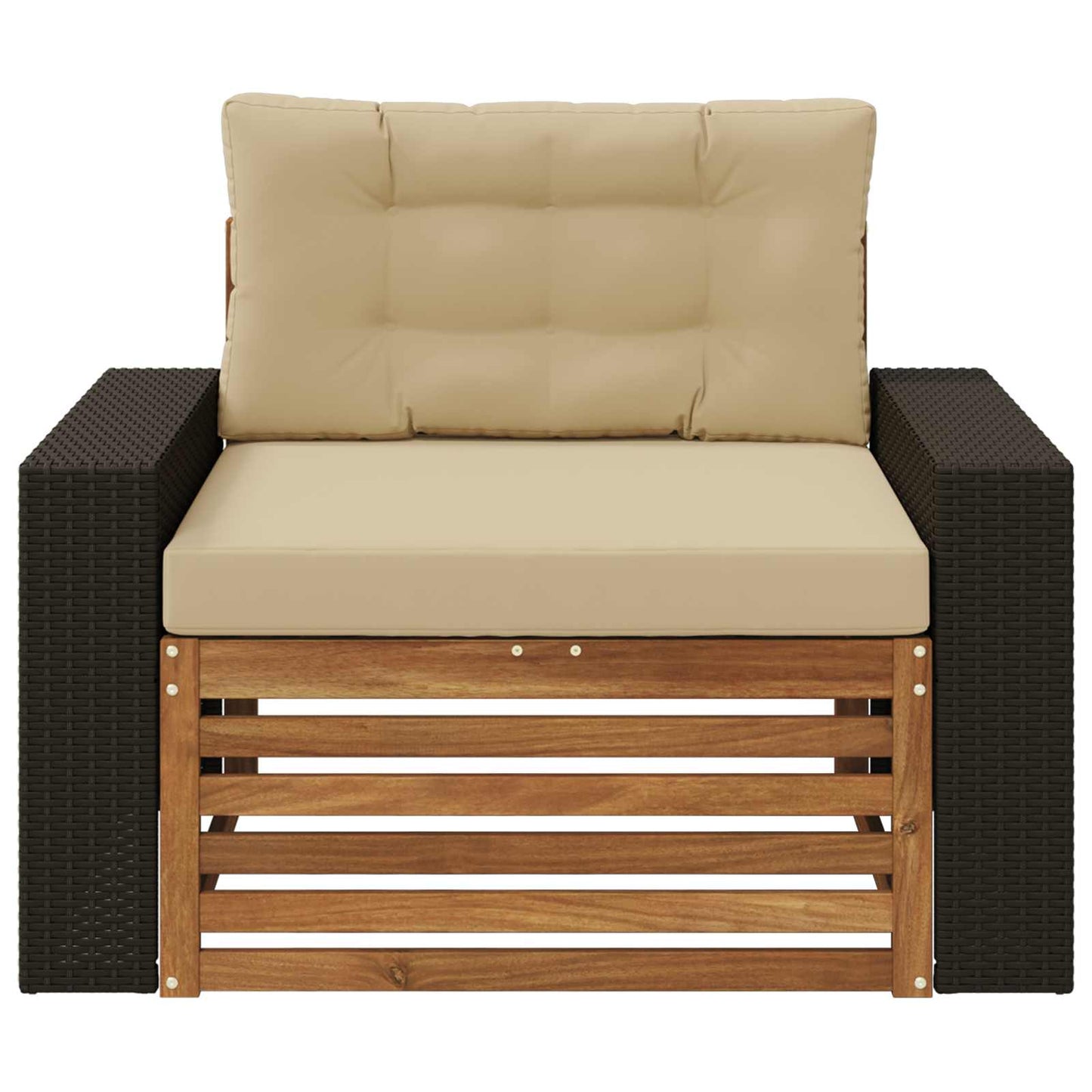 Outdoor Mittelsofa Massivholz Akazie Natur