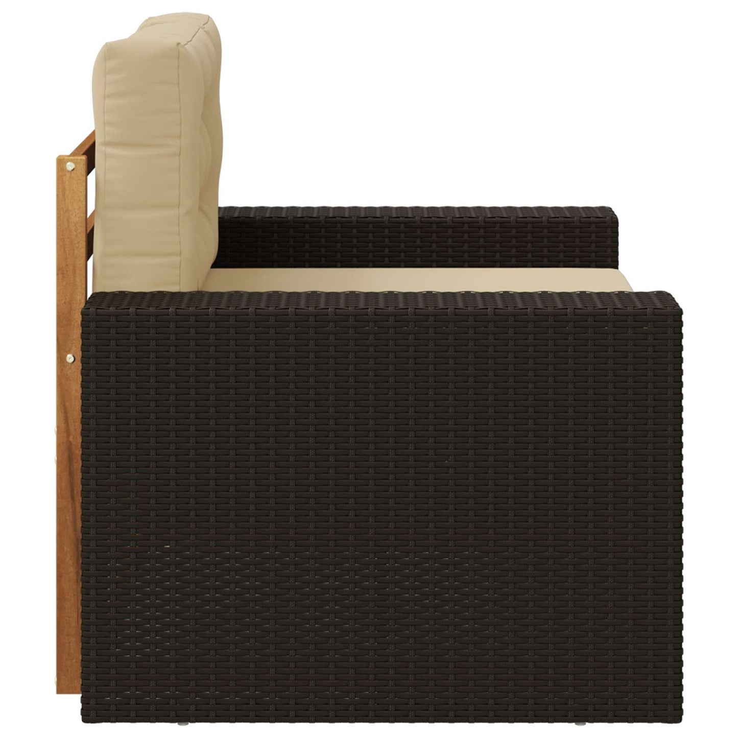 Outdoor Mittelsofa Massivholz Akazie Natur