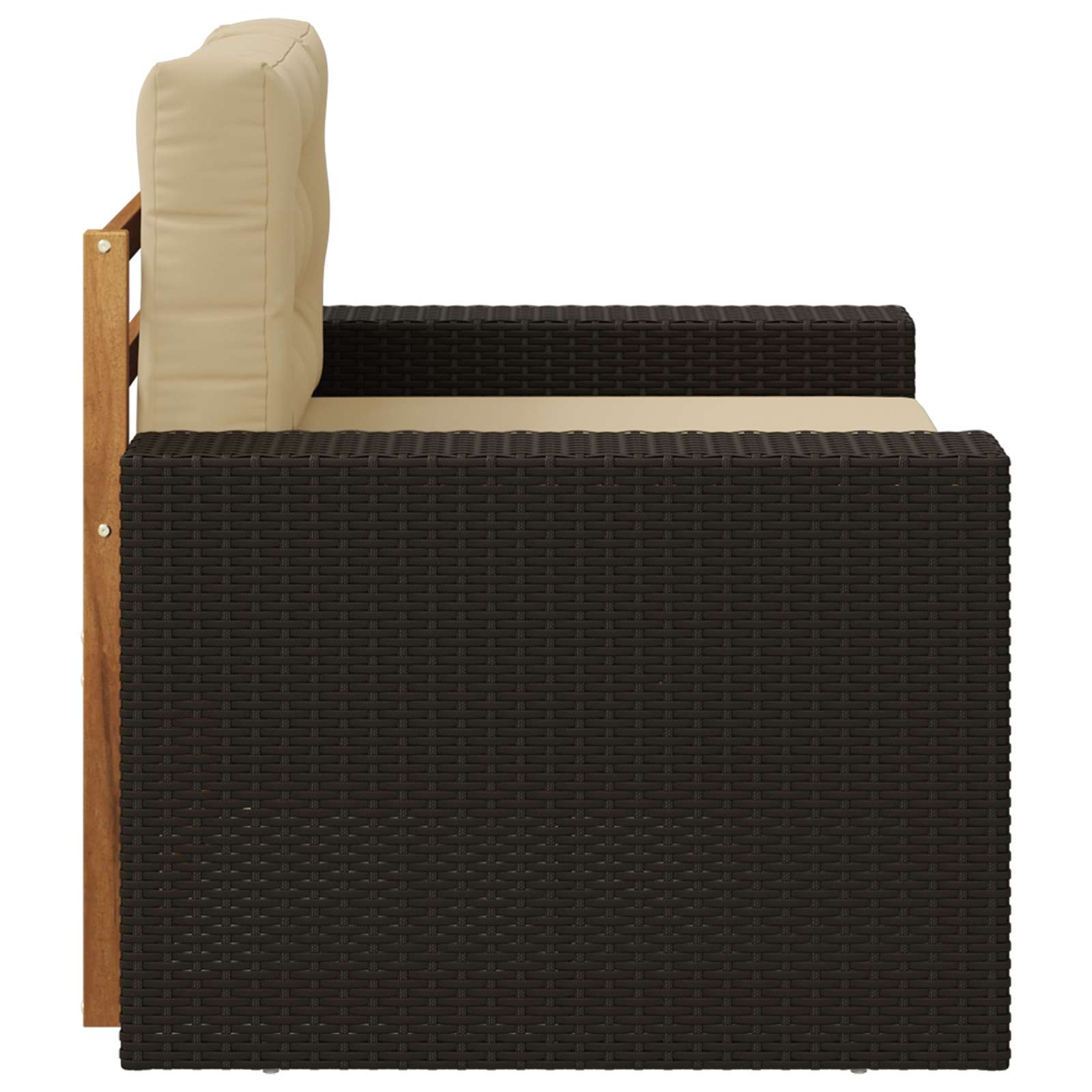 Outdoor Mittelsofa Massivholz Akazie Natur
