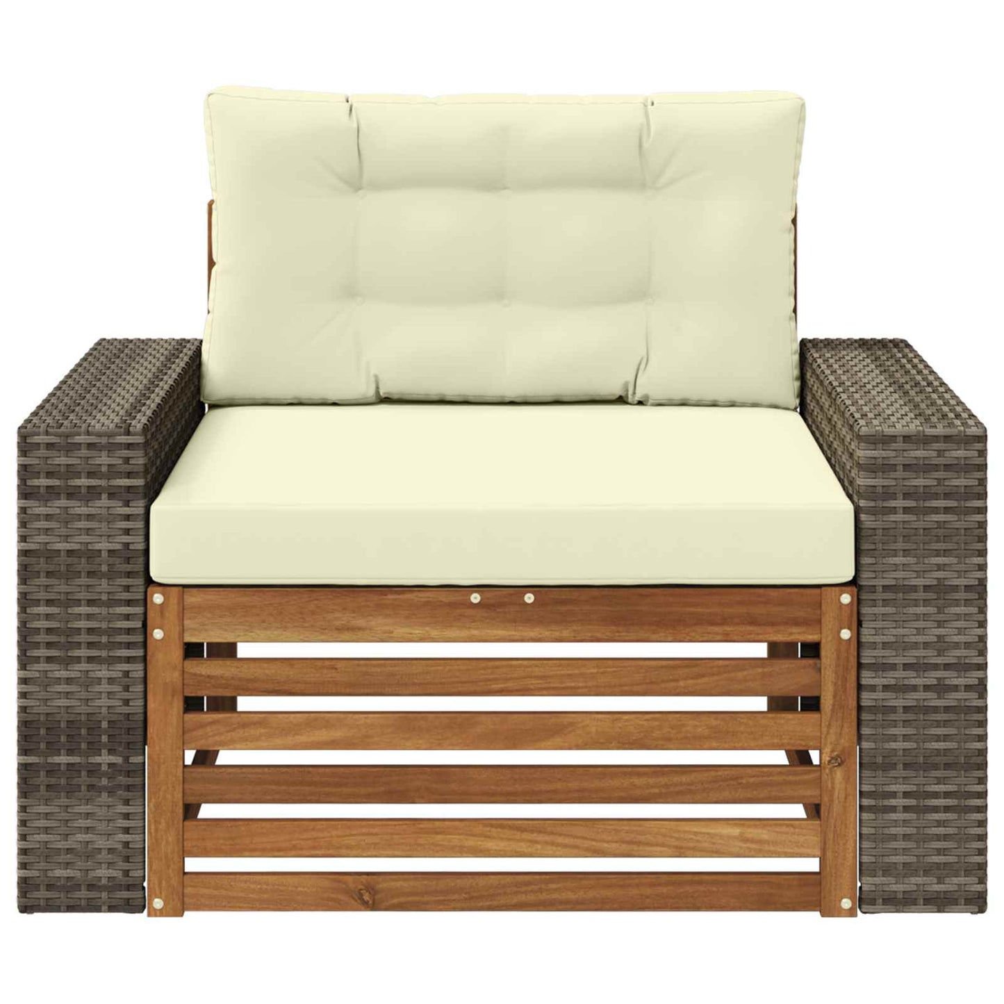 Outdoor Mittelsofa Massivholz Akazie Natur