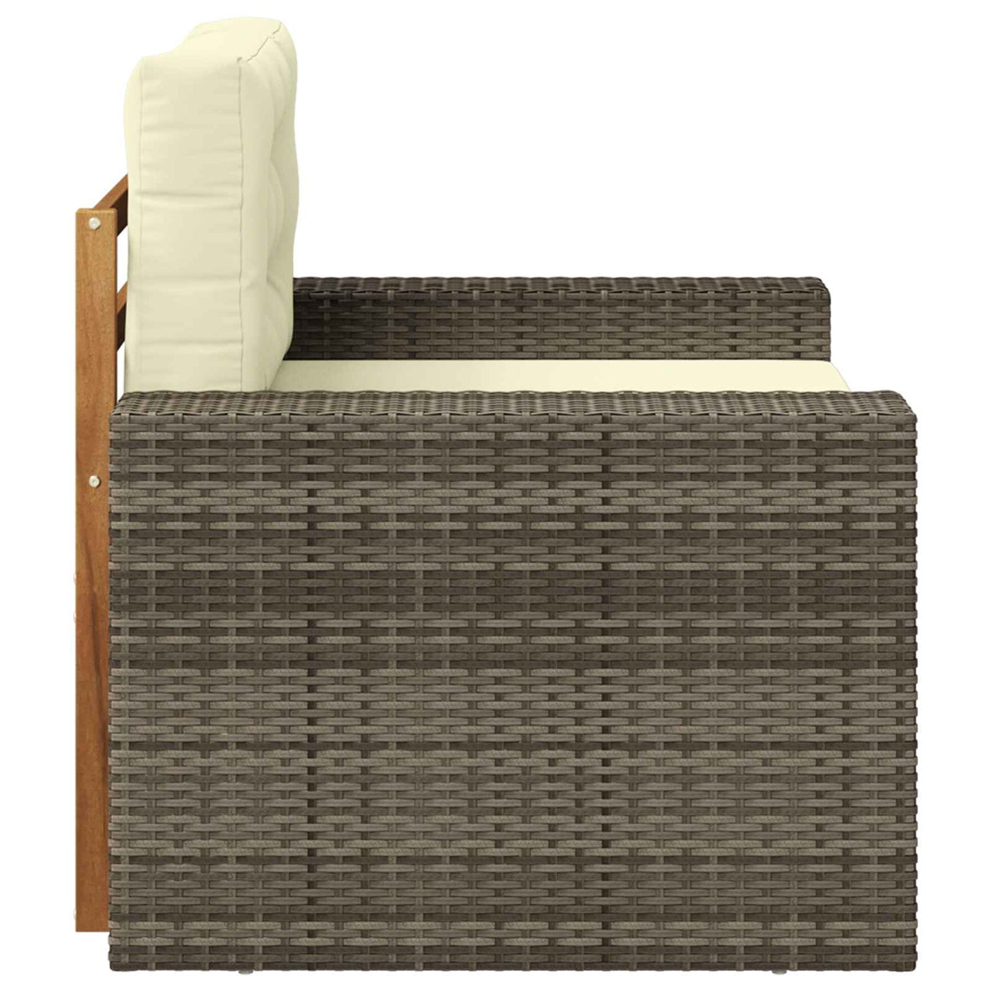 Outdoor Mittelsofa Massivholz Akazie Natur