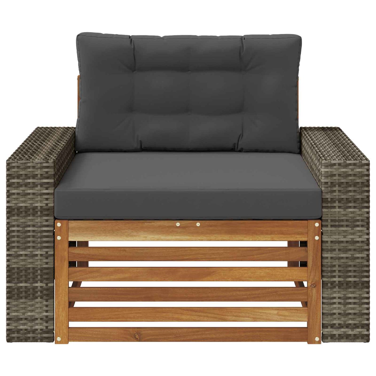 Outdoor Mittelsofa Massivholz Akazie Natur