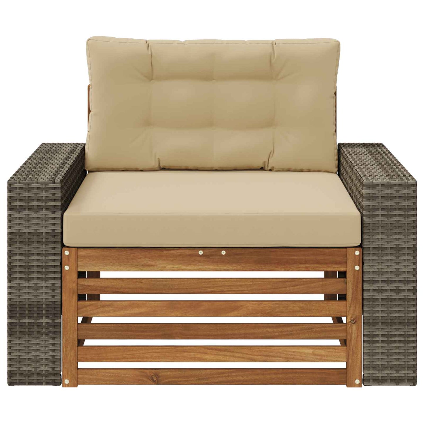 Outdoor Mittelsofa Massivholz Akazie Natur