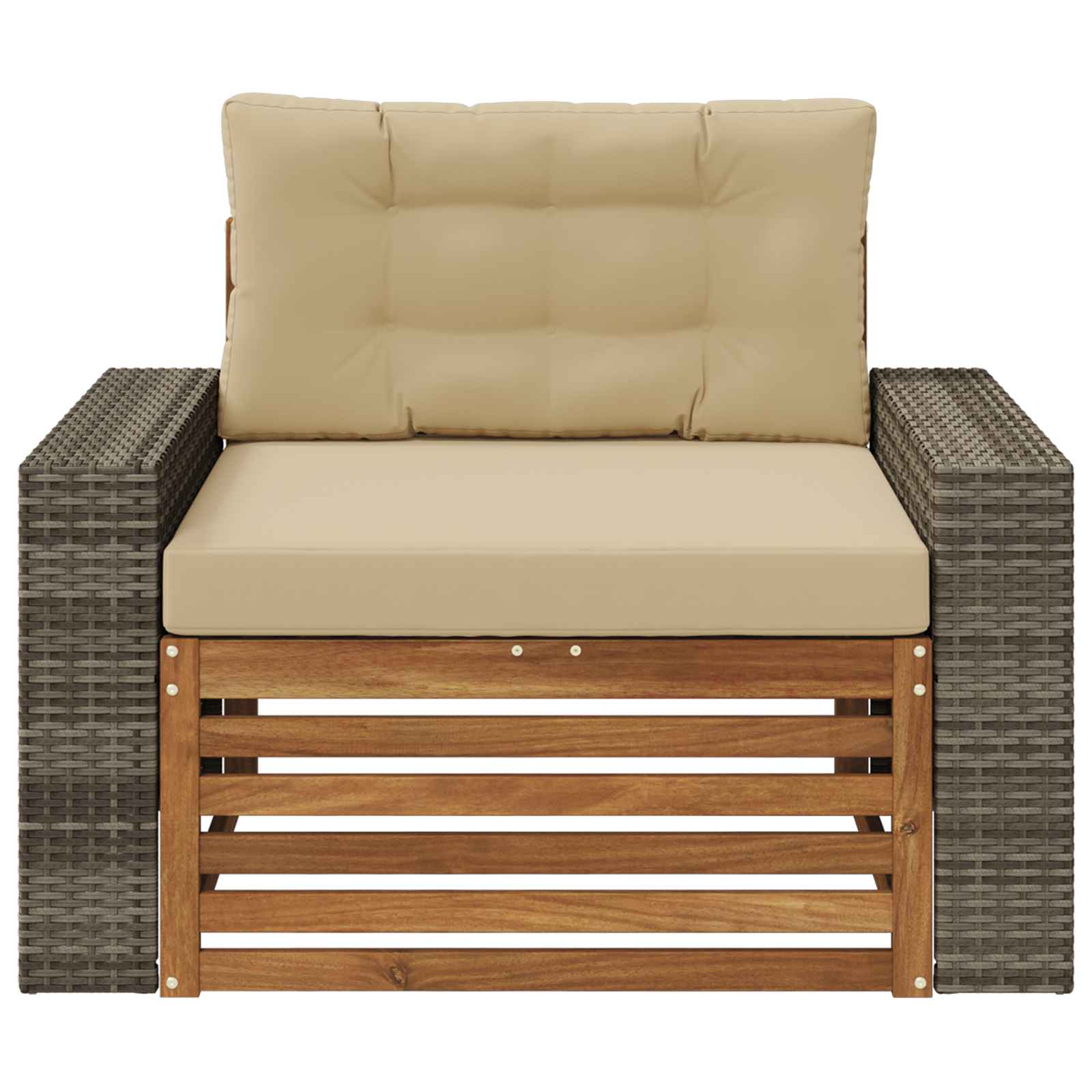 Outdoor Mittelsofa Massivholz Akazie Natur