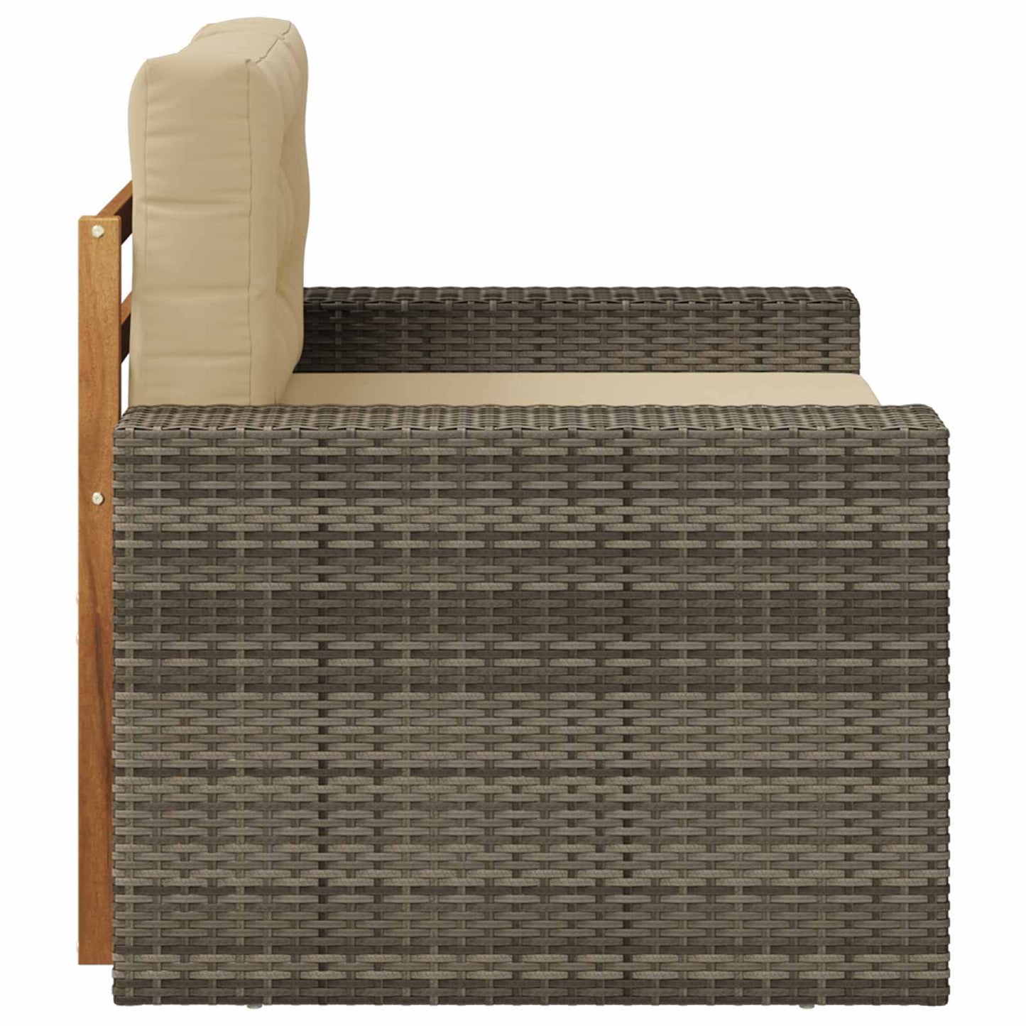 Outdoor Mittelsofa Massivholz Akazie Natur
