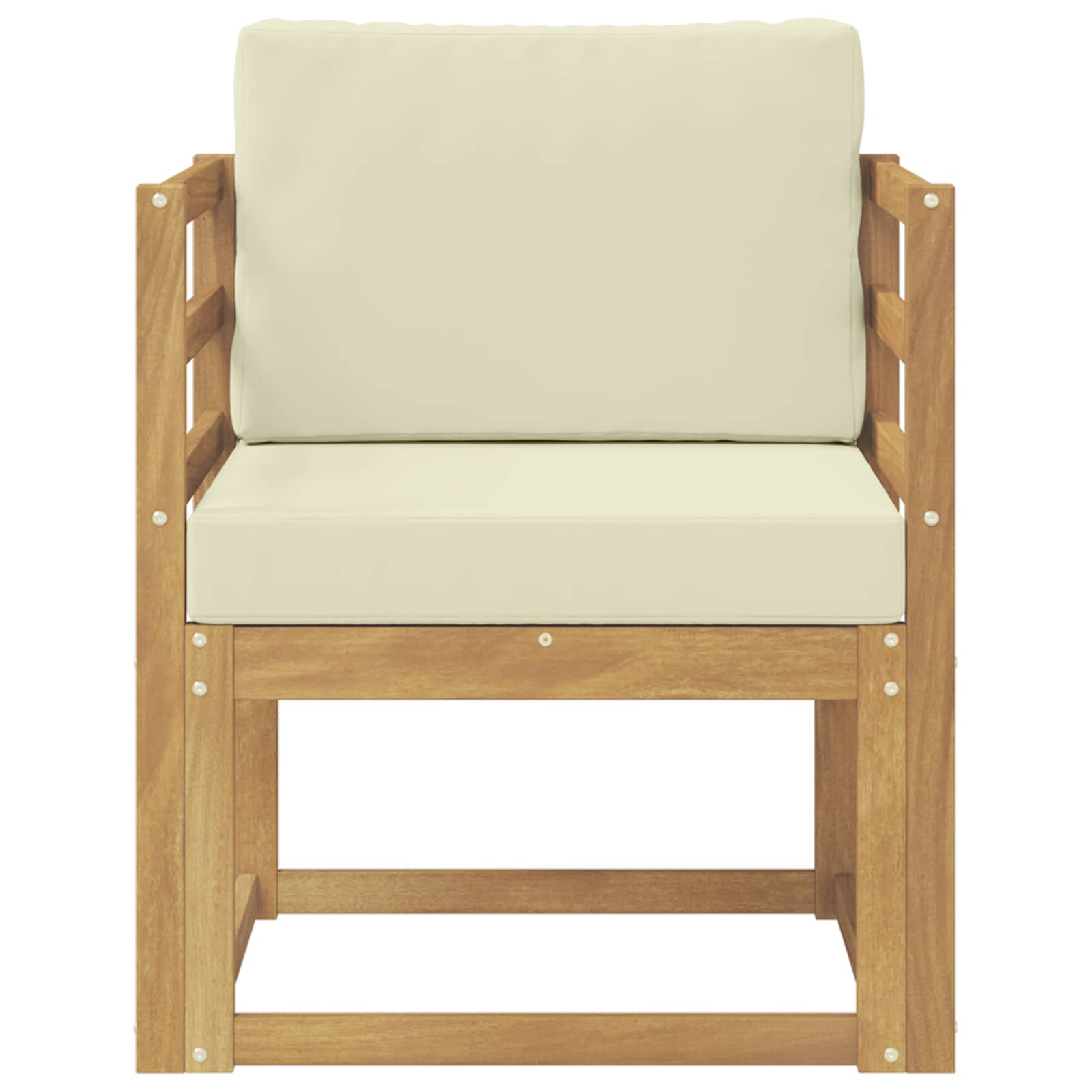 2 Stück Outdoor-Sofagarnitur Polyester Weiß und Creme
