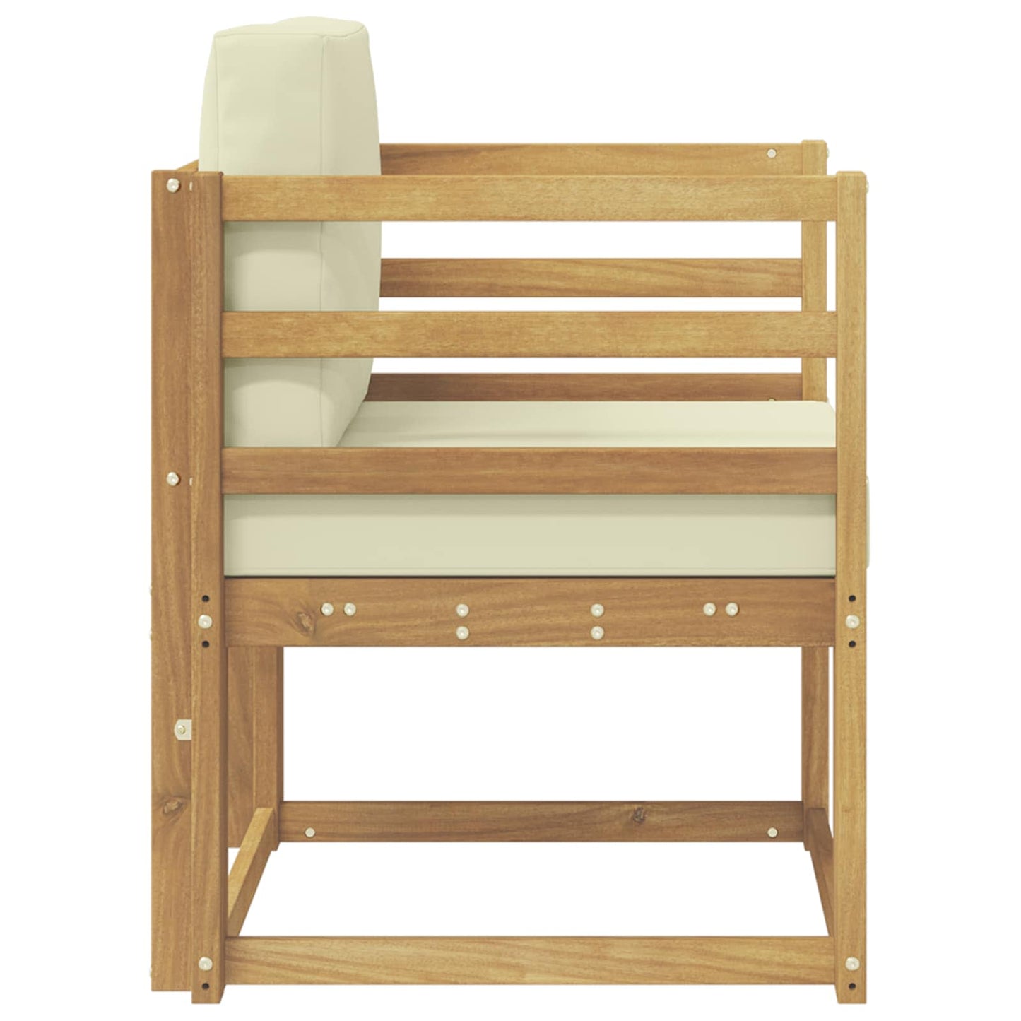 2 Stück Outdoor-Sofagarnitur Polyester Weiß und Creme