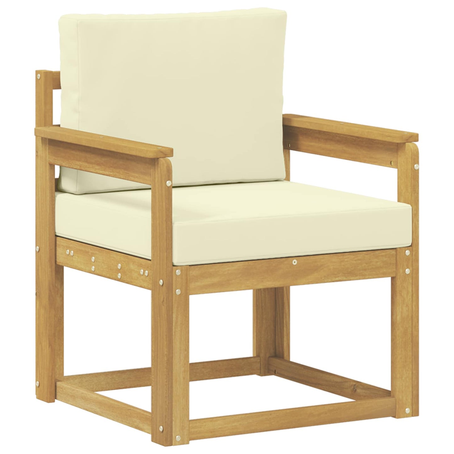 2 Stück Outdoor-Sofagarnitur Polyester Weiß und Creme