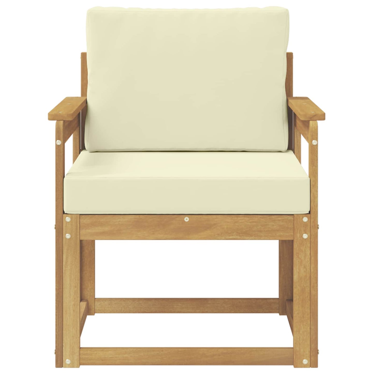 2 Stück Outdoor-Sofagarnitur Polyester Weiß und Creme