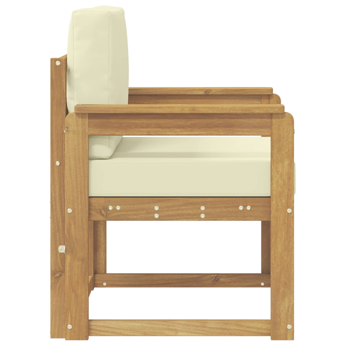 2 Stück Outdoor-Sofagarnitur Polyester Weiß und Creme
