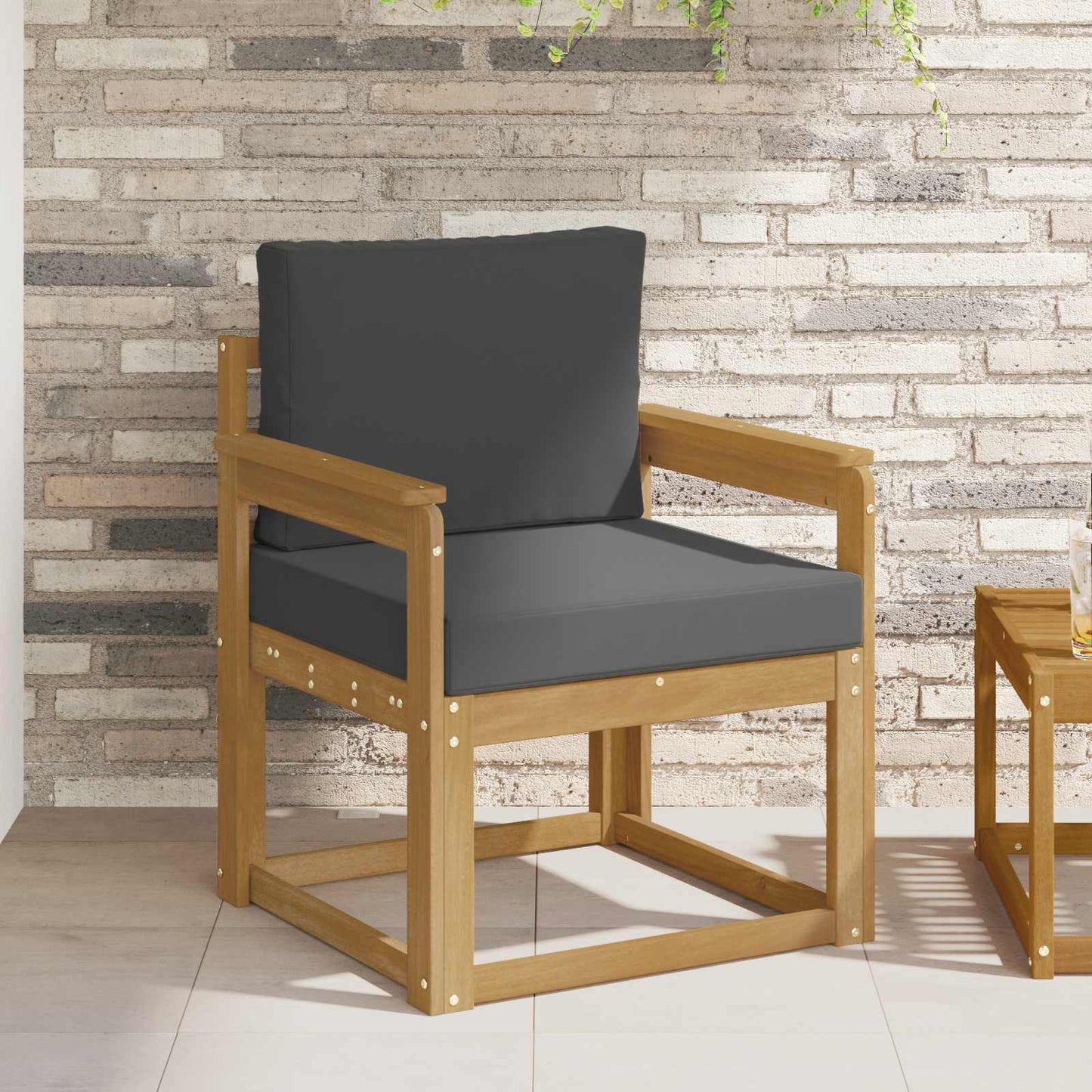 2 Stück Outdoor-Sofagarnitur Polyester Weiß und Anthrazit