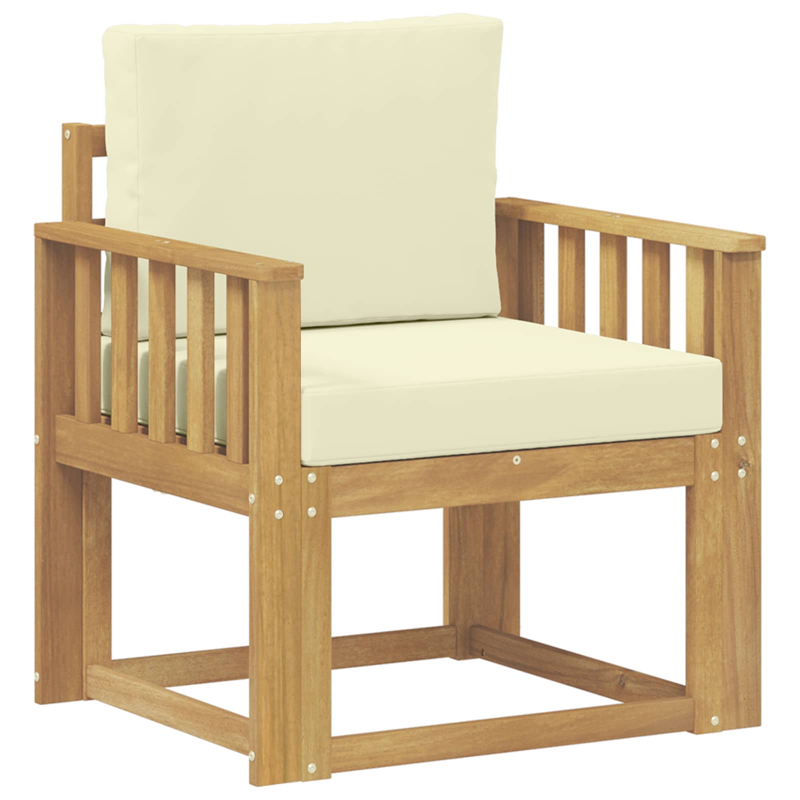 2 Stück Outdoor-Sofagarnitur Polyester Weiß und Creme