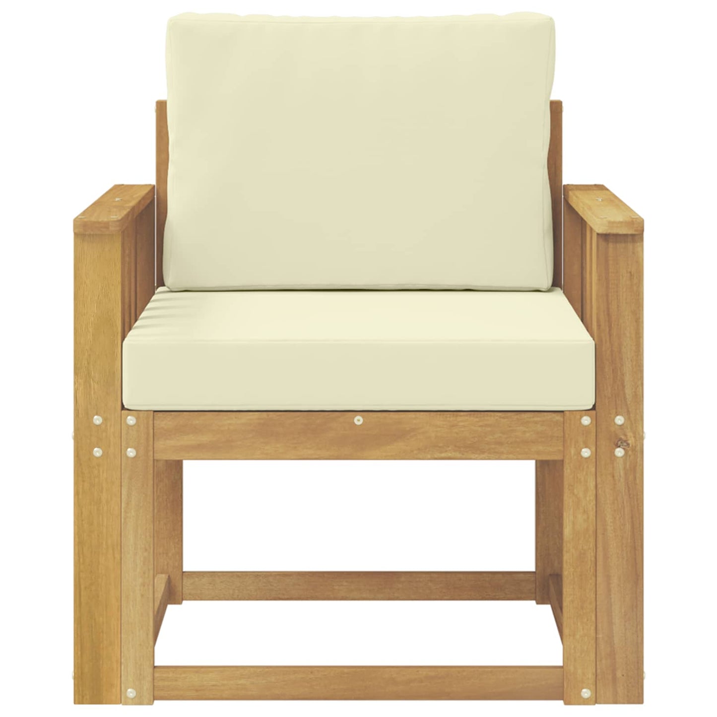 2 Stück Outdoor-Sofagarnitur Polyester Weiß und Creme