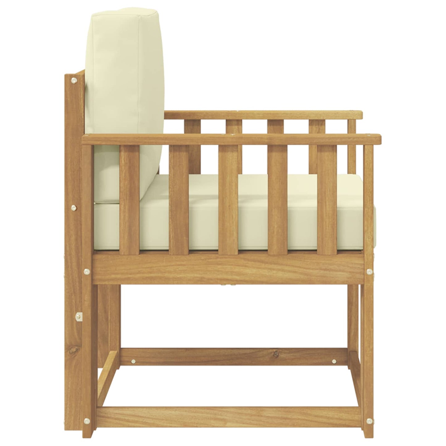 2 Stück Outdoor-Sofagarnitur Polyester Weiß und Creme