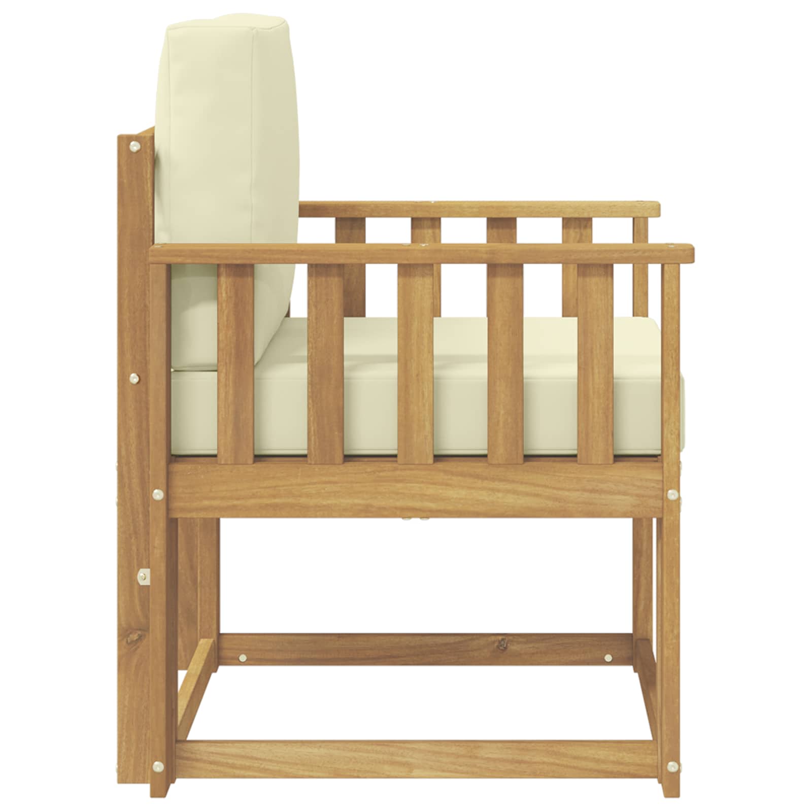 2 Stück Outdoor-Sofagarnitur Polyester Weiß und Creme