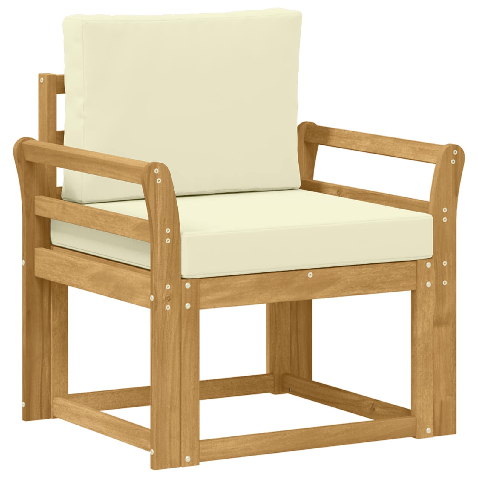 2 Stück Outdoor-Sofagarnitur Polyester Weiß und Creme