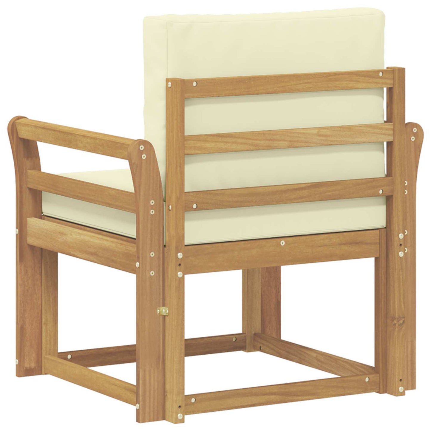 2 Stück Outdoor-Sofagarnitur Polyester Weiß und Creme