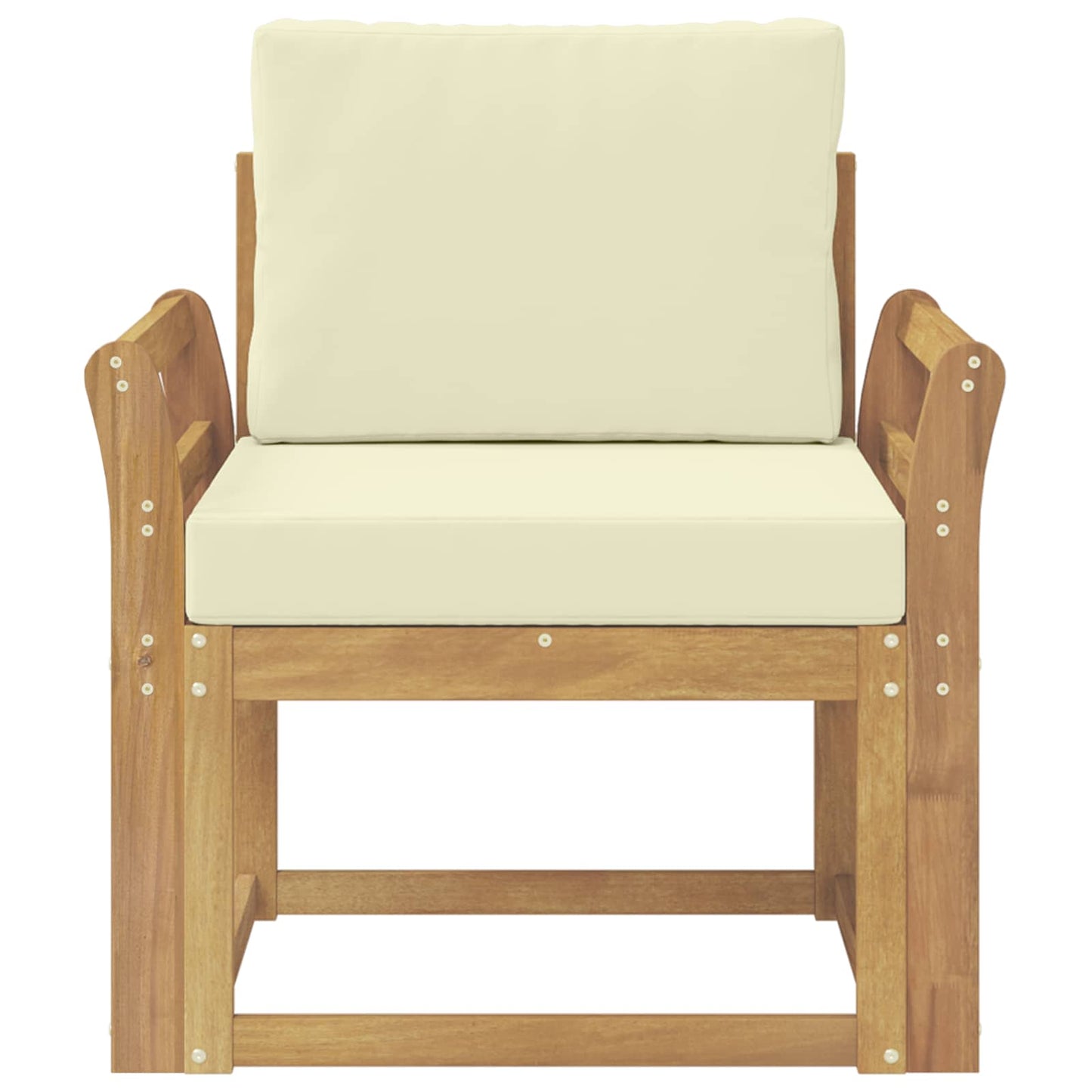 2 Stück Outdoor-Sofagarnitur Polyester Weiß und Creme