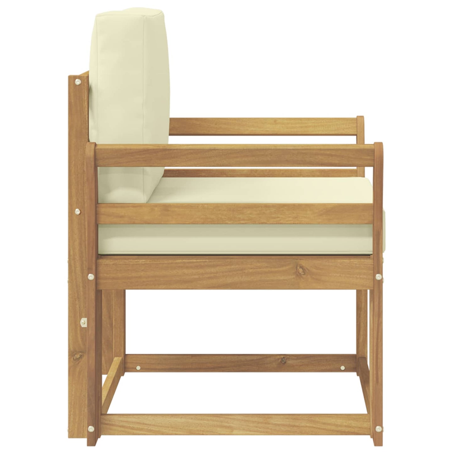 2 Stück Outdoor-Sofagarnitur Polyester Weiß und Creme